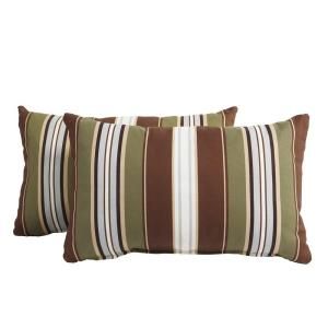 Hampton Bay Bloomfield Stripe Outdoor Breakfast Pillow (2 Pack) 14H 039 BP2