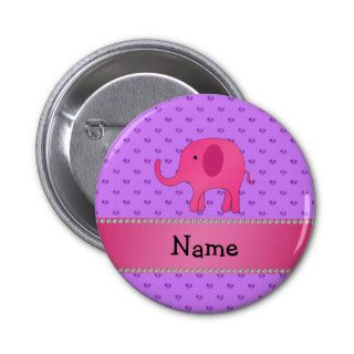 Personalized name pink elephant purple hearts
