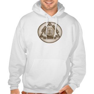 1 Year Sobriety Medallion AA Coin Hooded Sweat Sweatshirt