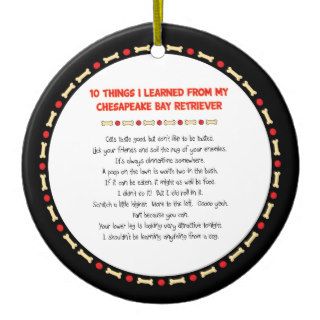 Funny Things Learned Chesapeake Bay Retriever Christmas Ornament