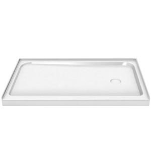 MAAX 60 in. x 30 in. Single Threshold Shower Base with Right Drain in White 105055 000 001 002
