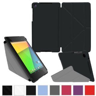 rooCASE Google Nexus 7 2013 FHD Case   (2nd Gen 2013 Model) Origami Slim Shell Cover   BLACK (With Auto Wake / Sleep Cover): Computers & Accessories