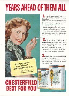 Rhonda Fleming for Chesterfield Cigarettes ad 1953: Entertainment Collectibles