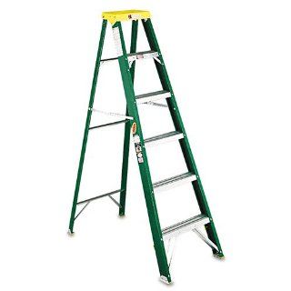 Louisville #592 Six Foot Folding Fiberglass Step Ladder, Green/Black: Office Products