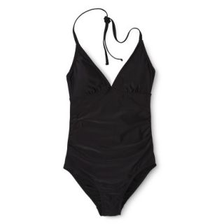 Womens Halter 1 Piece Swimsuit  Black L