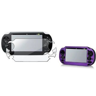 eForCity Purple Aluminum / Plastic Case with FREE Reusable Screen Protector compatible with Sony Playstation Vita: Video Games