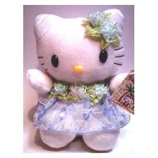 Hello Kitty 7" Sitting Plush Doll  Tropical Blue Dress: Toys & Games