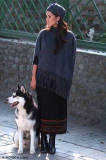Alpaca wool skirt, 'Inca Empire': Clothing