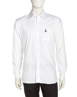 Long Sleeve Poplin Sport Shirt, White