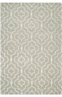 Safavieh CHT736E Chatham Collection Wool Handmade Area Rug, 4 Feet by 6 Feet, Grey and Ivory  