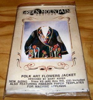 GREEN MOUNTAIN DESIGNS FOLK ART FLOWERS JACKET PATTER TEMPLATE (GMD No. 601, Mary B. Asper, ): Mary B. Asper: Books