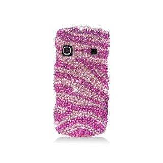 Samsung Replenish M580 SPH M580 Bling Gem Jeweled Jewel Crystal Diamond Pink Zebra Stripes Cover Case: Cell Phones & Accessories