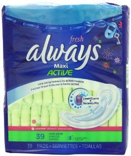 Always Maxi Clean Scent Pads without Wings, Long/Super, 39 Count (Pack of 2) Health & Personal Care