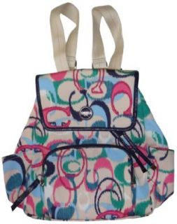 Coach Signature Stripe Ikat Print Backpack Handbag Bookbag 24451 Multi Shoes