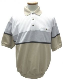 French Terry Banded Bottom Polo Shirt at  Mens Clothing store: