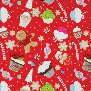 Jillson Roberts Recycled Christmas Gift Wrap, Cupcake Christmas, 6 Count (XR605)  Gift Wrap Paper 