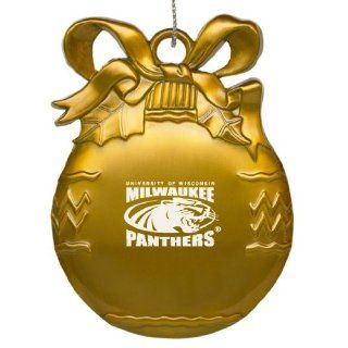 University of Wisconsin   Milwaukee   Pewter Christmas Tree Ornament   Gold: Sports & Outdoors