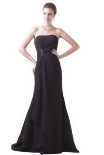 GEORGE BRIDE Women's Simple Strapless Chiffon Long Dress at  Womens Clothing store