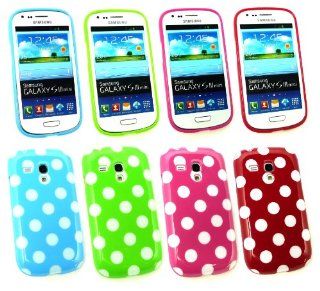 Emartbuy Samsung Galaxy S3 Mini I8190 Bundle Pack of 4 Polka Dots Gel Skin Cover/Case Green, Hot Pink, Red & Blue: Cell Phones & Accessories