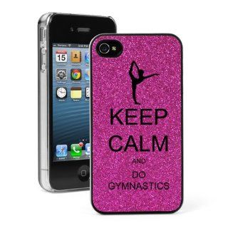 Hot Pink Apple iPhone 4 4S 4G Glitter Bling Hard Case Cover G163 Keep Calm and Do Gymnastics: Cell Phones & Accessories