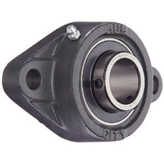 Hub City FB260DRWX1 1/8 Flange Block Mounted Bearing, 2 Bolt, Normal Duty, Relube, Setscrew Locking Collar, Wide Inner Race, Ductile Housing, 1 1/8" Bore, 1.685" Length Through Bore, 4.594" Mounting Hole Spacing: Industrial & Scientific