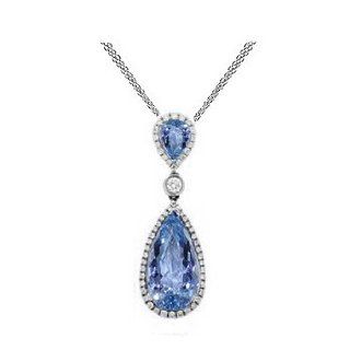 3.89ct Blue Topaz & Diamond Pendant 14k Gold: Jewelry