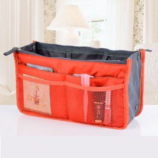FuSion Purse Insert / Organizer/ HandBag Make Up Cosmetic Travel Multipurpose Bag in Bag (ORANGE RED) : Makeup Travel Cases And Holders : Beauty