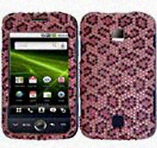 Pink Leopard Bling Gem Jeweled Crystal Cover Case for Huawei Ascend M860: Cell Phones & Accessories