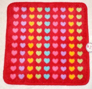 PASTEL RAINBOW HEARTS ACCENT RUG Valentine's Day Home Decor Bath / Kitchen / Door Mat   Machine Made Rugs