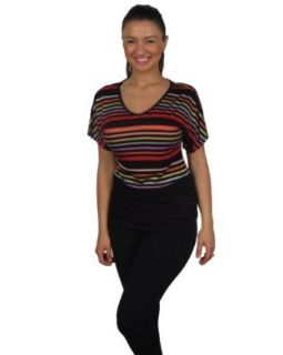 599fashion Women's Round Neck Short Sleeve Striped Top at  Women�s Clothing store: Blouses