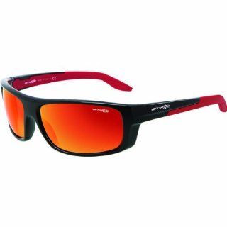 Arnette So Easy Adult Designer Sunglasses/Eyewear   2093/6Q Gloss Black with Matte Red Temple/Red Mirror / One Size Fits All: Automotive