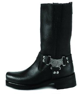 Milwaukee Motorcycle Clothing Company Classic Harness Leather Men's Motorcycle Boots (Black, Size 8EE): Automotive