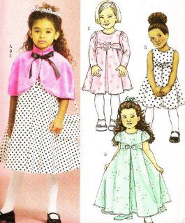 BUTTERICK B4680 LITTLE GIRL DRESSES , CAPELET, & BAG (SIZE 6,7,8,) SEWING PATTERN 