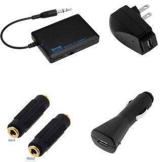 iKross Bluetooth Stereo Music Audio Receiver + 3.5mm to 3.5mm (F/F) Coupler + USB Travel Charger Adapter + USB Car Charger Adapter for Apple iPhone 5S, iPhone 5C, iPhone 5: Cell Phones & Accessories