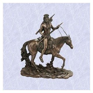 bear claw the indian warrior statue on horse sculpture  Native American Statues And Sculptures  