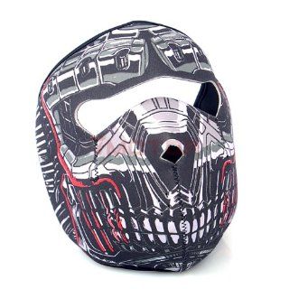 Motorcycle Bicycle Ski Sport Grey Color Skull Machine Warmer Face Full Mask: Automotive