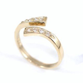 14k Yellow Gold Solitaire Cubic Zirconia Toe Ring Jewelry
