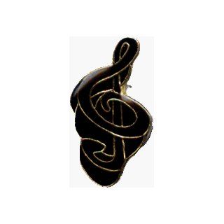 Treble Clef Music Note Shaped Enamel Pin: Novelty Buttons And Pins: Clothing