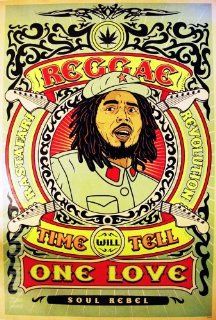 J 1824 Bob Marley Reggae, Ska, Rocksteady Music Collections, decorative Poster Print Vintage New Size: 35 X 24 Inch. : Everything Else