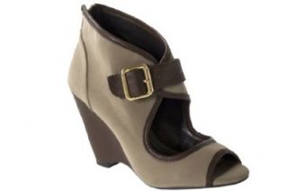 Issac90 Peep Toe Booty Wedge with Buckle Detailing7 Boots Shoes
