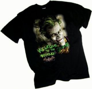 Welcome to the Madhouse    Batman Arkham Asylum Adult T Shirt, XXX Large: Clothing
