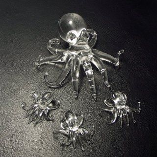 Hand blow glass figurine set of 4 octopus family : Collectible Figurines : Everything Else
