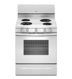 Whirlpool WFC340S0AW 30" White Electric Coil Range   Convection: Appliances