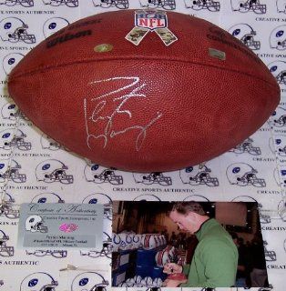 Peyton Manning Autographed Hand Signed Official Wilson NFL Leather Football   Military Apprecation Camo Ribbon: Sports Collectibles