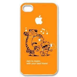Custom Calvin And Hobbes Cover Case for iPhone 4 4s LS4 1260: Cell Phones & Accessories