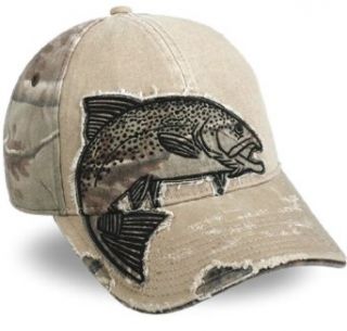 Realtree Trout Heavy Washed Cotton Twill Camo Cap at  Mens Clothing store: Baseball Caps