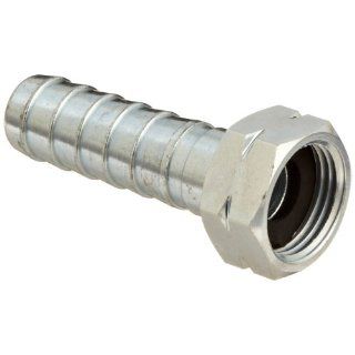 Dixon SLS647 Plated Steel Hose Fitting, Long Shank Coupling, 3/4" GHT Female x 3/4" Hose ID Barbed