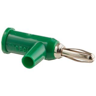 Pomona 1825 5 Solderless Stackup Banana Plug with Safety Shield, 1.55" Length, Green Electronic Components