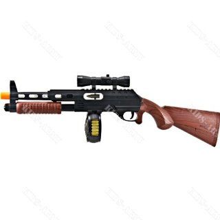Hybrid Pump Shot Sub Machine Gun with Lights & Sounds   Solid Stock: Toys & Games