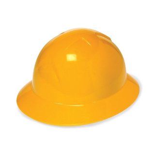Liberty DuraShell HDPE Full Brim Hard Hat with 6 Point Ratchet Suspension, Yellow (Pack of 6): Hardhats: Industrial & Scientific